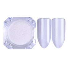 Load image into Gallery viewer, 1 Box Pearl Nail Glitter Shiny Mirror Matte Shell White Purple Blue Nail Art Pigment Dust Powder Manicure Nail Decorations