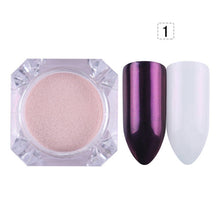 Load image into Gallery viewer, 1 Box Pearl Nail Glitter Shiny Mirror Matte Shell White Purple Blue Nail Art Pigment Dust Powder Manicure Nail Decorations