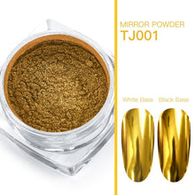 Load image into Gallery viewer, Nail Art Mirror Pigment Powder Shine Nail Glitters Metallic Color Nail Art UV Gel Polishing Rose Gold Silver Manicure Nail Art C