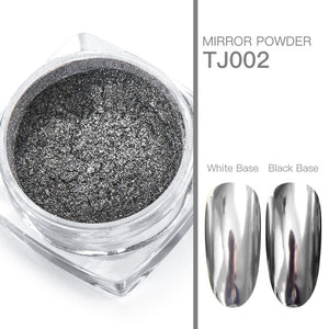 Nail Art Mirror Pigment Powder Shine Nail Glitters Metallic Color Nail Art UV Gel Polishing Rose Gold Silver Manicure Nail Art C