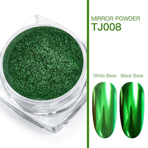 Nail Art Mirror Pigment Powder Shine Nail Glitters Metallic Color Nail Art UV Gel Polishing Rose Gold Silver Manicure Nail Art C