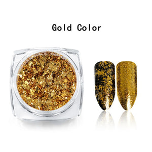 Nail Art Mirror Pigment Powder Shine Nail Glitters Metallic Color Nail Art UV Gel Polishing Rose Gold Silver Manicure Nail Art C