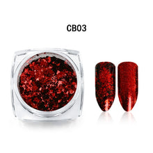 Load image into Gallery viewer, Nail Art Mirror Pigment Powder Shine Nail Glitters Metallic Color Nail Art UV Gel Polishing Rose Gold Silver Manicure Nail Art C