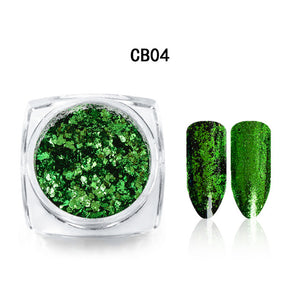 Nail Art Mirror Pigment Powder Shine Nail Glitters Metallic Color Nail Art UV Gel Polishing Rose Gold Silver Manicure Nail Art C