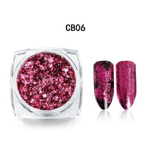 Load image into Gallery viewer, Nail Art Mirror Pigment Powder Shine Nail Glitters Metallic Color Nail Art UV Gel Polishing Rose Gold Silver Manicure Nail Art C
