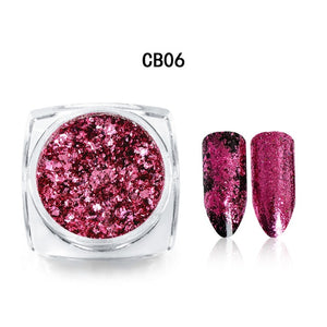 Nail Art Mirror Pigment Powder Shine Nail Glitters Metallic Color Nail Art UV Gel Polishing Rose Gold Silver Manicure Nail Art C