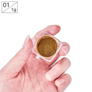 Nail Art Mirror Pigment Powder Shine Nail Glitters Metallic Color Nail Art UV Gel Polishing Rose Gold Silver Manicure Nail Art C