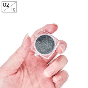 Nail Art Mirror Pigment Powder Shine Nail Glitters Metallic Color Nail Art UV Gel Polishing Rose Gold Silver Manicure Nail Art C