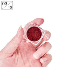 Load image into Gallery viewer, Nail Art Mirror Pigment Powder Shine Nail Glitters Metallic Color Nail Art UV Gel Polishing Rose Gold Silver Manicure Nail Art C