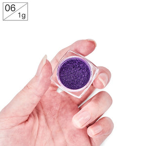 Nail Art Mirror Pigment Powder Shine Nail Glitters Metallic Color Nail Art UV Gel Polishing Rose Gold Silver Manicure Nail Art C