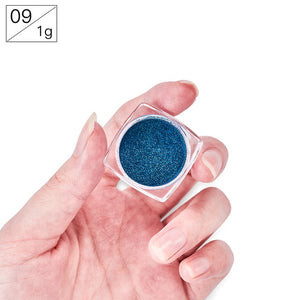 Nail Art Mirror Pigment Powder Shine Nail Glitters Metallic Color Nail Art UV Gel Polishing Rose Gold Silver Manicure Nail Art C