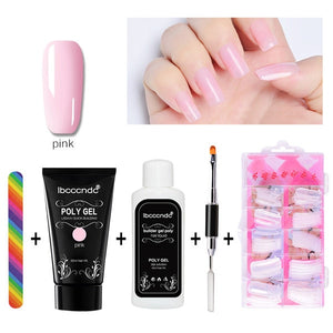 30g Polygel Nail Acrylic Poly Gel Pink White Clear Crystal UV LED Builder Gel Tips Enhancement Slip Solution Quick Extension Gel