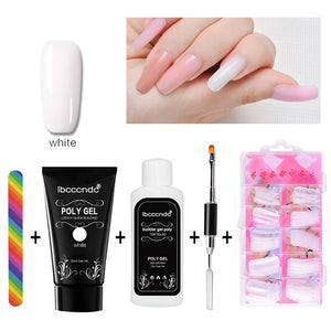 30g Polygel Nail Acrylic Poly Gel Pink White Clear Crystal UV LED Builder Gel Tips Enhancement Slip Solution Quick Extension Gel