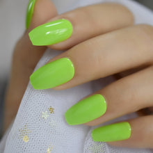 Load image into Gallery viewer, 24Pcs Ballerina Fake Nails Khaki Nude Marble Coffin Flat Artificial False Nail Tips for Office Home Faux Ongle Free Glue Sticker