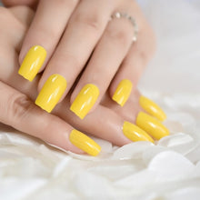 Load image into Gallery viewer, 24Pcs Ballerina Fake Nails Khaki Nude Marble Coffin Flat Artificial False Nail Tips for Office Home Faux Ongle Free Glue Sticker