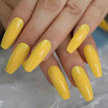 Load image into Gallery viewer, 24Pcs Ballerina Fake Nails Khaki Nude Marble Coffin Flat Artificial False Nail Tips for Office Home Faux Ongle Free Glue Sticker