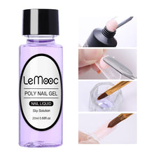 Load image into Gallery viewer, LEMOOC 20ml UV Poly Quick Builder Gel Nails Permanent Liquid Slip Solution Painless Acrylic Nail Art Extension Manicure Tools