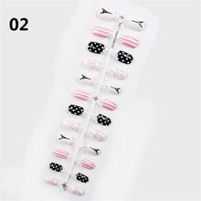 Load image into Gallery viewer, 24pcs Matte Pure Color False Nails Popular Designs Glue On Long Tip Patch Artificial Nail Chip Extensions Nail Art Accessories
