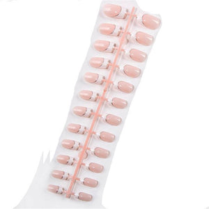 24pcs Matte Pure Color False Nails Popular Designs Glue On Long Tip Patch Artificial Nail Chip Extensions Nail Art Accessories