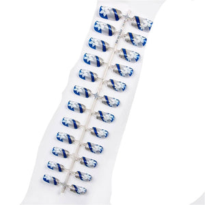 24pcs Matte Pure Color False Nails Popular Designs Glue On Long Tip Patch Artificial Nail Chip Extensions Nail Art Accessories