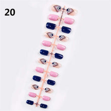 Load image into Gallery viewer, 24pcs Matte Pure Color False Nails Popular Designs Glue On Long Tip Patch Artificial Nail Chip Extensions Nail Art Accessories