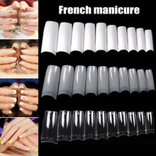 Load image into Gallery viewer, 100/500pcs Nails Half French False Nail Art Tips Transparent/Natural Acrylic UV Gel Manicure Tip  OA66