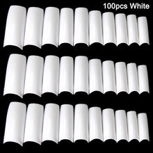 Load image into Gallery viewer, 100/500pcs Nails Half French False Nail Art Tips Transparent/Natural Acrylic UV Gel Manicure Tip  OA66