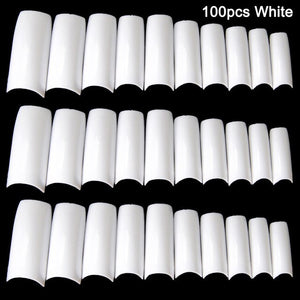 100/500pcs Nails Half French False Nail Art Tips Transparent/Natural Acrylic UV Gel Manicure Tip  OA66