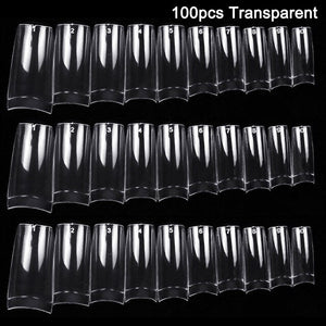 100/500pcs Nails Half French False Nail Art Tips Transparent/Natural Acrylic UV Gel Manicure Tip  OA66