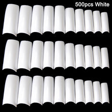 Load image into Gallery viewer, 100/500pcs Nails Half French False Nail Art Tips Transparent/Natural Acrylic UV Gel Manicure Tip  OA66