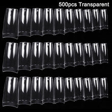 Load image into Gallery viewer, 100/500pcs Nails Half French False Nail Art Tips Transparent/Natural Acrylic UV Gel Manicure Tip  OA66