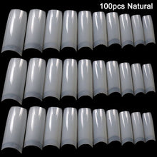Load image into Gallery viewer, 100/500pcs Nails Half French False Nail Art Tips Transparent/Natural Acrylic UV Gel Manicure Tip  OA66