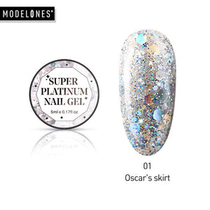 Modelones Platinum Glitter Led Gel Soak Off Nail Gel Lacquer Shiny Sequins Decorations UV Gel Varnish Painting Flowers UV Polish