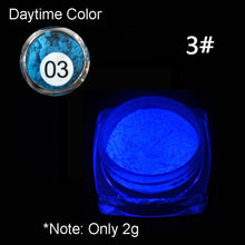 Load image into Gallery viewer, 1 Box Neon Phosphor Powder Nail Glitter Powder 10 Colors Dust Luminous Pigment Fluorescent Powder Nail Glitters Glow in the Dark