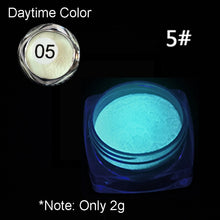 Load image into Gallery viewer, 1 Box Neon Phosphor Powder Nail Glitter Powder 10 Colors Dust Luminous Pigment Fluorescent Powder Nail Glitters Glow in the Dark