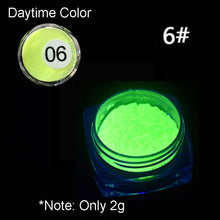 Load image into Gallery viewer, 1 Box Neon Phosphor Powder Nail Glitter Powder 10 Colors Dust Luminous Pigment Fluorescent Powder Nail Glitters Glow in the Dark