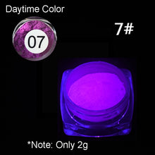 Load image into Gallery viewer, 1 Box Neon Phosphor Powder Nail Glitter Powder 10 Colors Dust Luminous Pigment Fluorescent Powder Nail Glitters Glow in the Dark