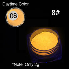 Load image into Gallery viewer, 1 Box Neon Phosphor Powder Nail Glitter Powder 10 Colors Dust Luminous Pigment Fluorescent Powder Nail Glitters Glow in the Dark