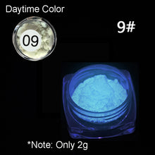Load image into Gallery viewer, 1 Box Neon Phosphor Powder Nail Glitter Powder 10 Colors Dust Luminous Pigment Fluorescent Powder Nail Glitters Glow in the Dark