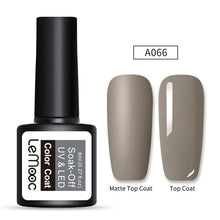 Load image into Gallery viewer, LEMOOC 8ml Matte Top Coat Color UV Gel Nail Polish Gray Series Semi Permanent Soak Off UV Gel Varnish DIY Nail Art Gel Paint