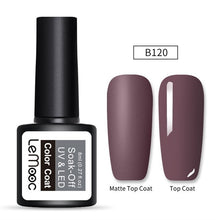 Load image into Gallery viewer, LEMOOC 8ml Matte Top Coat Color UV Gel Nail Polish Gray Series Semi Permanent Soak Off UV Gel Varnish DIY Nail Art Gel Paint