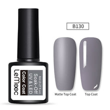 Load image into Gallery viewer, LEMOOC 8ml Matte Top Coat Color UV Gel Nail Polish Gray Series Semi Permanent Soak Off UV Gel Varnish DIY Nail Art Gel Paint