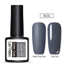 Load image into Gallery viewer, LEMOOC 8ml Matte Top Coat Color UV Gel Nail Polish Gray Series Semi Permanent Soak Off UV Gel Varnish DIY Nail Art Gel Paint
