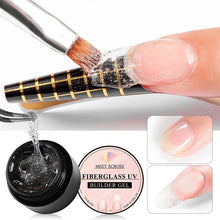 Load image into Gallery viewer, MEET ACROSS  Fiber UV Gel Polish Fiberglass Extension Building Gel Repair Broken Nail Soak Off UV Gel Extend Nail Tips