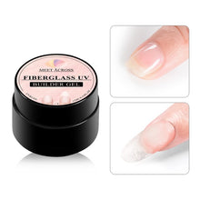 Load image into Gallery viewer, MEET ACROSS  Fiber UV Gel Polish Fiberglass Extension Building Gel Repair Broken Nail Soak Off UV Gel Extend Nail Tips