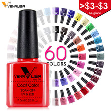 Load image into Gallery viewer, New Free Shipping Nail Art Design Manicure Venalisa 60Color 7.5Ml Soak Off Enamel Gel Polish UV Gel Nail Polish Lacquer Varnish