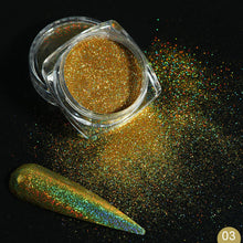 Load image into Gallery viewer, 1g Glitter for Nails Holographic Dip Powder Mirror Polishing Chrome Pigments Nail Art Decorations Laser Dazzling Dust LA1028-1