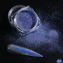 Load image into Gallery viewer, 1g Glitter for Nails Holographic Dip Powder Mirror Polishing Chrome Pigments Nail Art Decorations Laser Dazzling Dust LA1028-1
