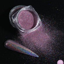 Load image into Gallery viewer, 1g Glitter for Nails Holographic Dip Powder Mirror Polishing Chrome Pigments Nail Art Decorations Laser Dazzling Dust LA1028-1