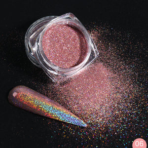 1g Glitter for Nails Holographic Dip Powder Mirror Polishing Chrome Pigments Nail Art Decorations Laser Dazzling Dust LA1028-1